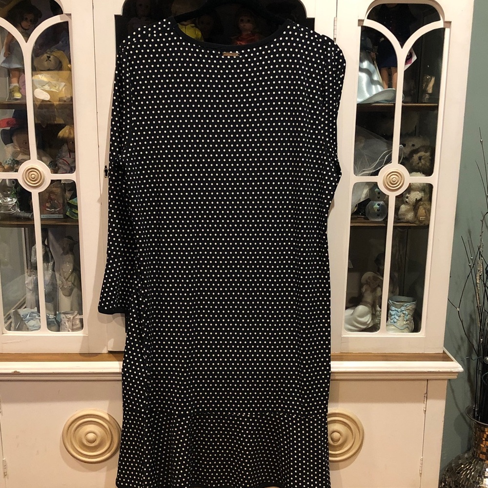 New with tag. Michael Michael Kors Black Dress with White Polka Dots - Picture 2 of 9